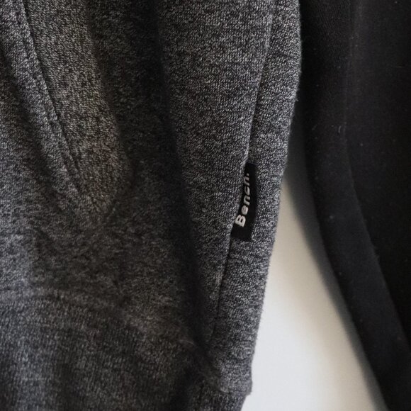 Bench‎ Men's Sz L Black Manchini Kangaroo Pocket Stretch Hooded Sweater - Picture 10 of 16